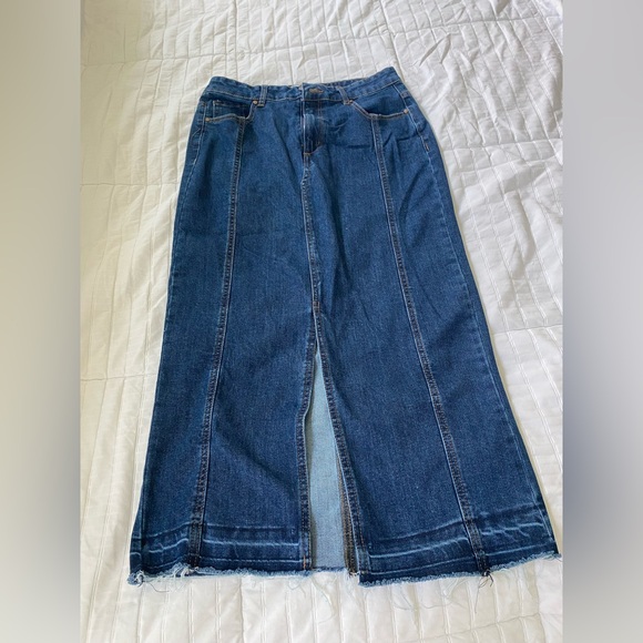 Rachel Zoe Blue Denim Maxi Skirt - Picture 1 of 2